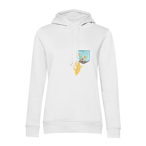 Sweat À Capuche Poche Surprise Chat Aquarium Poisson Dessin