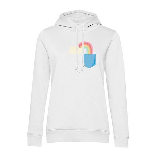 Sweat À Capuche Poche Surprise Arc-En-Ciel Bonheur Mignon Dessin