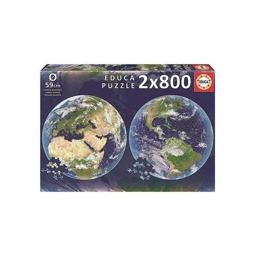 Genuine  2x800 Puzzle Rond Planète Terre