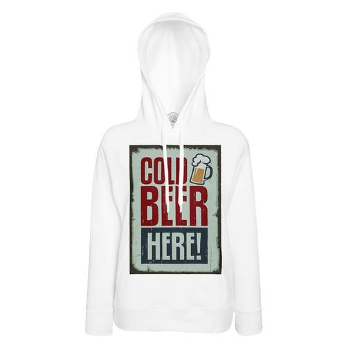 Sweat À Capuche Cold Beer Biere Fraiches Ici Tissu Leger Polyester