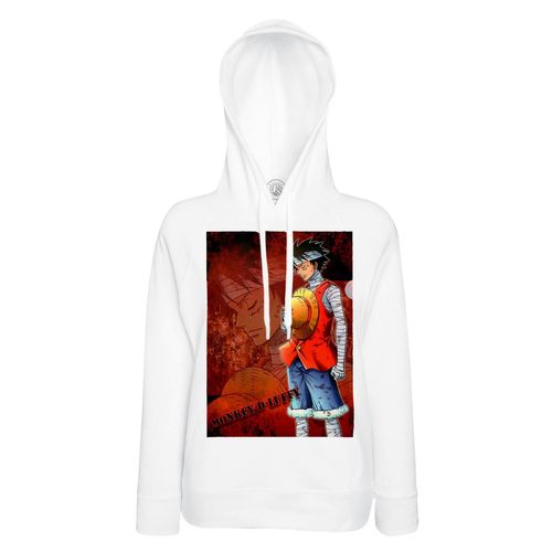 Sweat À Capuche Luffy Se Recueille One Piece Manga Pirates Tissu Leger Polyester