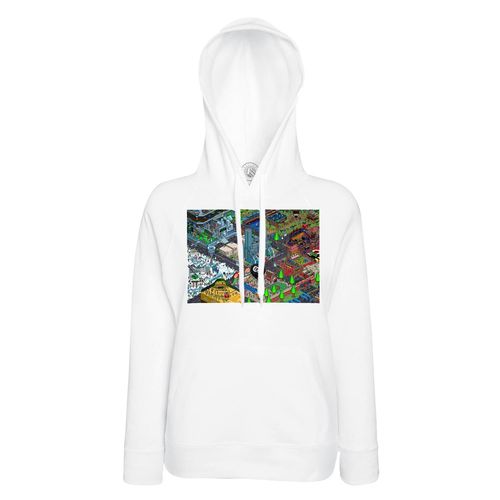 Sweat À Capuche Geek Pixel Art Plage Retro Gaming Tissu Leger Polyester