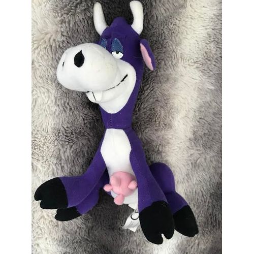 Peluche Doudou Vache Violet Mauve Souriante Play By Play 26 Cm