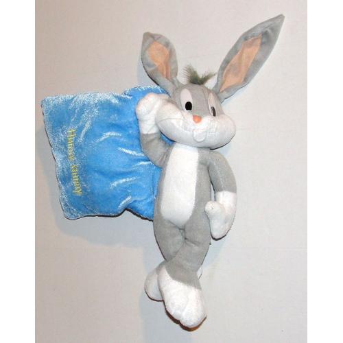 Peluche Bugs Bunny Le Lapin Sur Un Coussin Bleu Hunny Bunny Doudou Lapin Bugs Looney Tunes City Chix