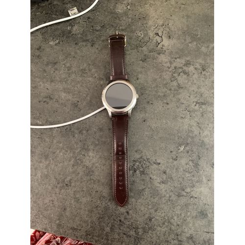 Fossil Q Founder 2.0 - argent avec bracelet en cuir marron (FTW2119)