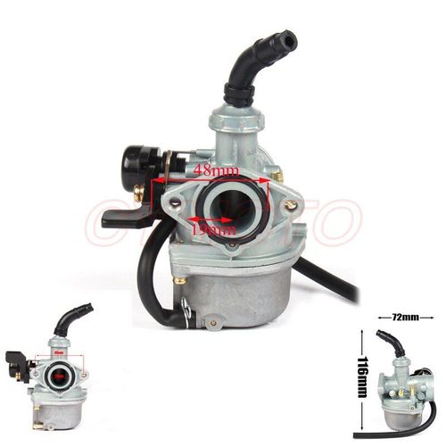 Pz19 ? Carburateur 19mm Pour Moto, 50cc, 70cc, 90cc, 110cc, 125cc, Atv, Dirt Bike, Starter De Moto