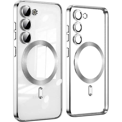 Coque Compatible Avec Samsung Galaxy S23 Etui Magnetique Avec Magsafe Ultra Fine Transparente Silicone Tpu Housse Antichoc Anti-Rayures Non Jaunissant Coque Pour Samsung Galaxy S23, Argent