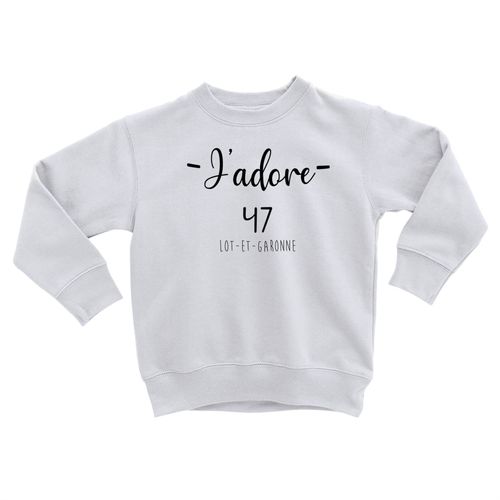 Sweatshirt Enfant J'adore 47 Lot Et Garonne Departement France Region Agen