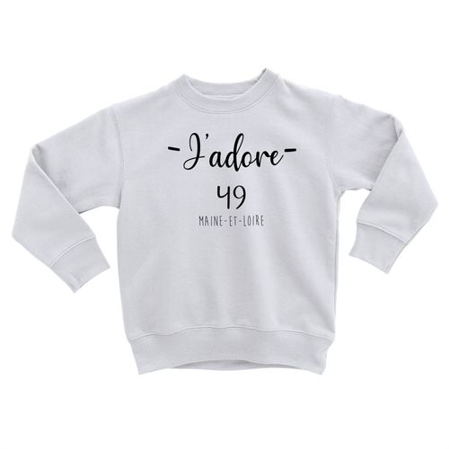 Sweatshirt Enfant J'adore 49 Maine Et Loire Departement France Region Angers
