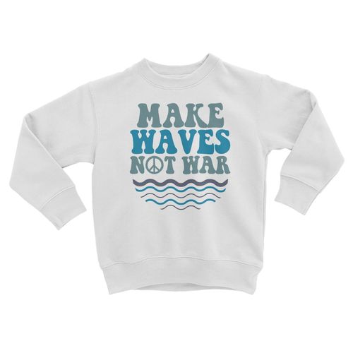 Sweatshirt Enfant Make Waves Not War Surf Hippie Peace Love