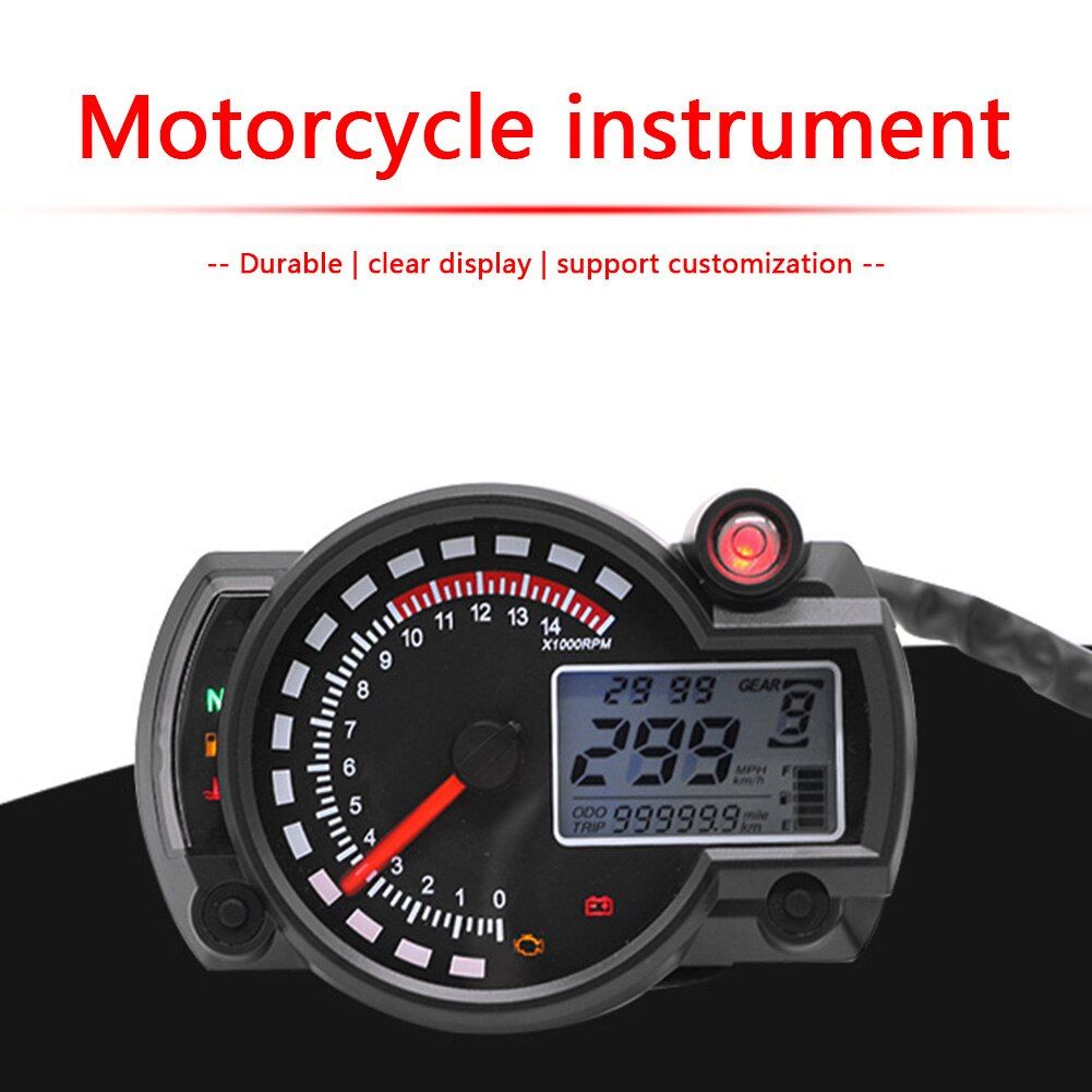 Compteur De Vitesse Universel Pour Moto 12V - Digital, étanche, Avec Jauge Carburant, 7 Couleurs De Rétroéclairage