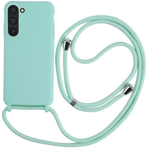 Collier Pour Samsung Galaxy S23 Coque Silicone Liquide Bumper Housse Galaxy S23 Laniere Avec Cordon Reglable Longueur Chaine Lanyard Case Housse Etui Pour Samsung Galaxy S23, Vert