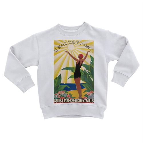 Sweatshirt Enfant Cote D'azur Art Deco Affiche Ancienne Vintage
