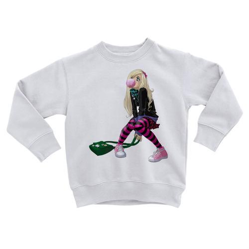 Sweatshirt Enfant Fille Bubble Gum Japon Manga Kawai Illustration Enfant