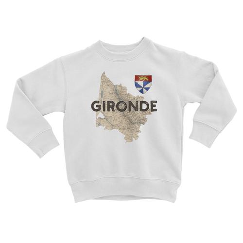 Sweatshirt Enfant Gironde 33 Departement Bordeaux Carte Ancienne Nouvelle Aquitaine