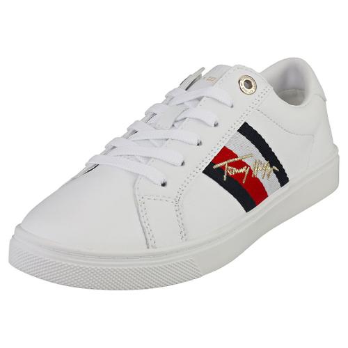 Baskets - Tommy Hilfiger - SIGNATURE SNEAKER - Femme - Blanc Blanc