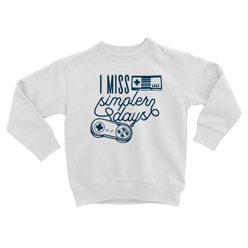 Sweatshirt Enfant I Miss Simpler Days Jeux Vidéo Retro Gaming Arcade