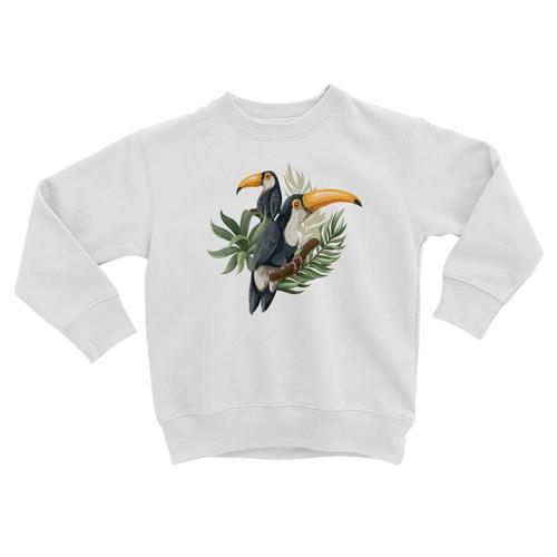 Sweatshirt Enfant Toucan Perché Arbre Tropical Exotique Jungle Oiseau