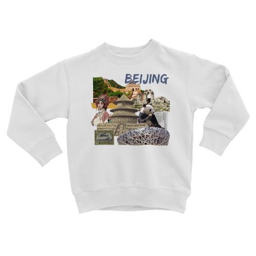 Sweatshirt Enfant Beijing Vintage Collage Pékin Chine Voyage Carte Postale