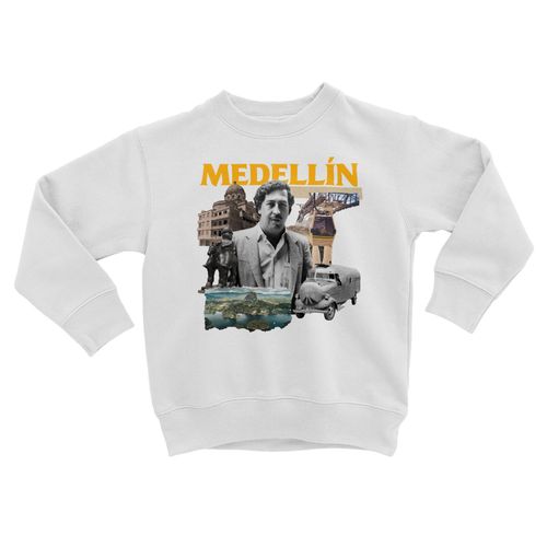 Sweatshirt Enfant Medellin Collage Colombie Escobar Voyage Carte Postale