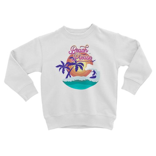 Sweatshirt Enfant Beach Please Surf Plage Cocotiers Vacances