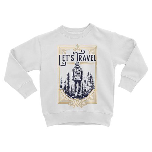 Sweatshirt Enfant Let's Travel Backpacker Foret Nature Voyage