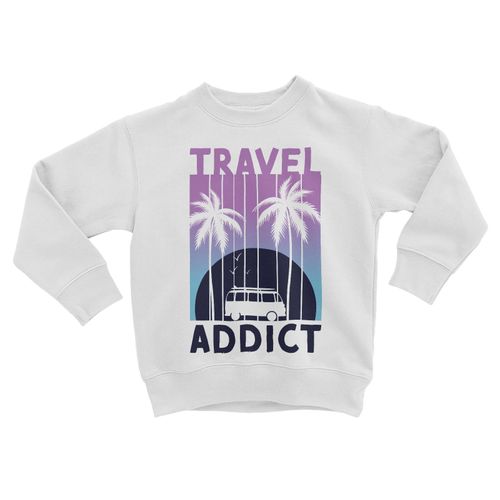 Sweatshirt Enfant Travel Addict Plage Surf Mer Voyage