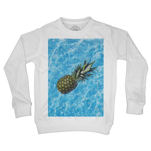 Sweat Shirt Enfant Ananas Se Baigne Dans La Piscine Été