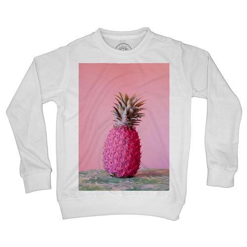 Sweat Shirt Enfant Ananas Peint En Rose Sur Fond Rose