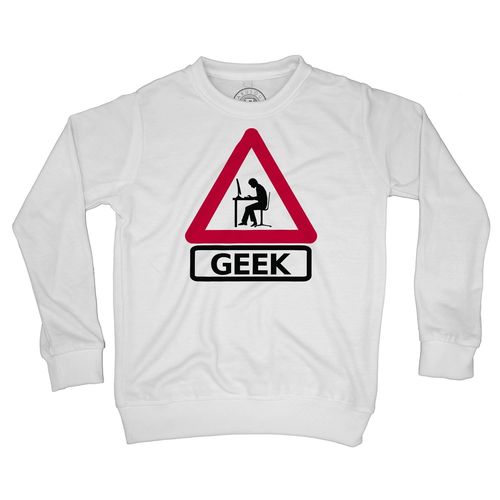 Sweat Shirt Enfant Panneau Attention Geek