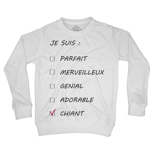Sweat Shirt Enfant Cases À Cocher Homme Je Suis Chiant