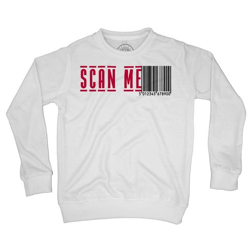 Sweat Shirt Enfant Code Barre Scan Me Noir Et Rouge