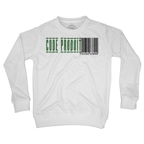 Sweat Shirt Enfant Code Barre Code Produit Noir Et Vert
