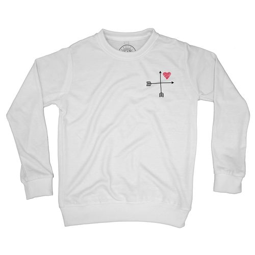 Sweat Shirt Enfant Flèches En Croix Avec Coeur Gribouillé Rouge Dessin