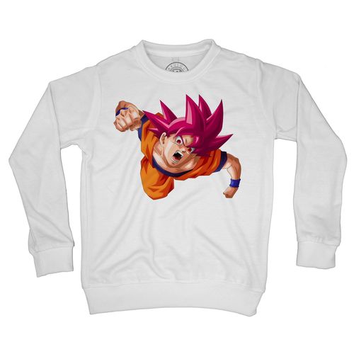 Sweat Shirt Enfant Dragon Ball Super Son Goku Super Saiyan Dieu Rouge S'énerve Anime Manga Japon
