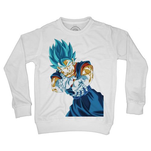 Sweat Shirt Enfant Dragon Ball Super Vegeta Super Saiyan Cheveux Bleus Kameha Anime Manga Japon