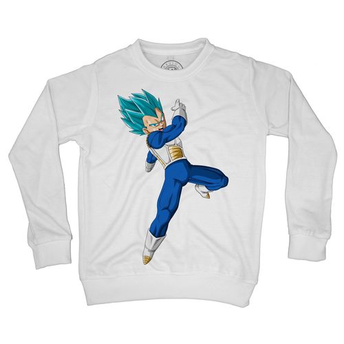 Sweat Shirt Enfant Dragon Ball Super Vegeta Cheveux Bleus Kamehameha Super Saiyan Anime Manga Japon