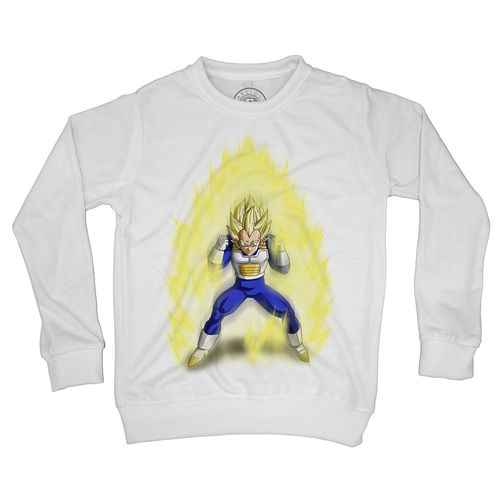 Sweat Shirt Enfant Dragon Ball Super Vegeta Super Saiyan Cheveux Blond Aura De Puissance Anime Manga Japon