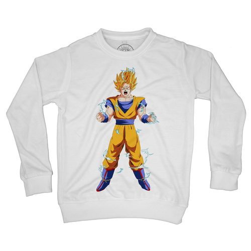 Sweat Shirt Enfant Dragon Ball Super Son Goku Super Saiyan Cheveux Blond S'énerve Éclairs De Puissance Anime Manga Japon