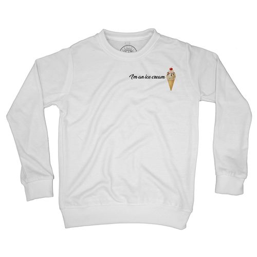 Sweat Shirt Enfant I'm An Icecream Je Suis Une Glace Dessin Cornet De Crème Glacée