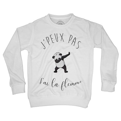 Sweat Shirt Enfant J'peux Pas J'ai La Flemme Humour Dessin Le Dab Du Panda Animaux