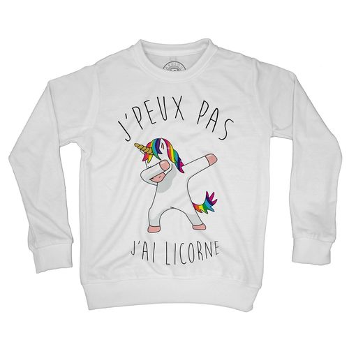 Sweat Shirt Enfant J'peux Pas J'ai Licorne Humour Dessin Licorne Qui Dab
