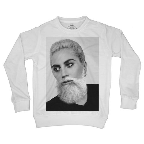 Sweat Shirt Enfant Photo De Star Célébrité Lady Gaga Barbue Grosse Barbe Humour Troll 2