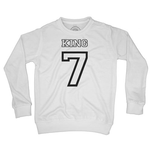 Sweat Shirt Enfant Numéro De Maillot King 7 Noir Et Blanc