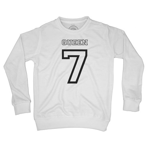 Sweat Shirt Enfant Numéro De Maillot Queen 7 Noir Et Blanc