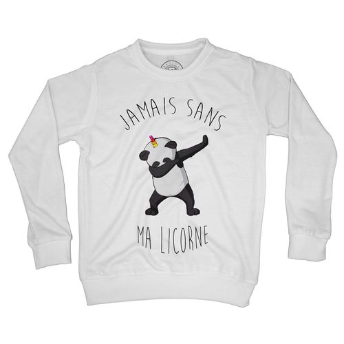 Sweat Shirt Enfant Jamais Sans Ma Licorne Humour Mignon Dessin Le Dab Du Panda Animaux