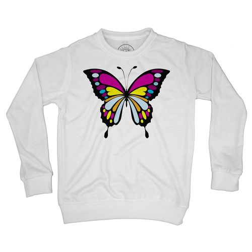 Sweat Shirt Enfant Dessin De Papillon Noir Rose Jaune Orange Bleu Violet