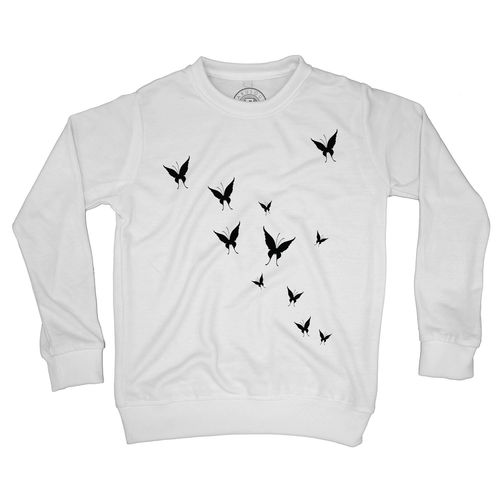 Sweat Shirt Enfant Envolée De Papillons Ombres Noir&blanc Vecteurs Nuée