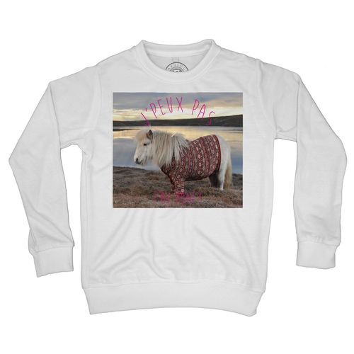 Sweat Shirt Enfant J'peux Pas J'ai Poney Shetland Avec Un Pull Animaux
