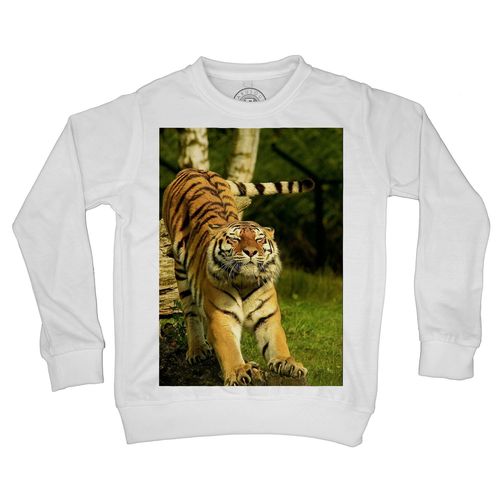 Sweat Shirt Enfant Photo Tigre S'étire Fauve Relax